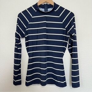 J. Crew Factory Women’s Mock Neck Long Sleeve Sleeve Rashguard Top Navy Medium